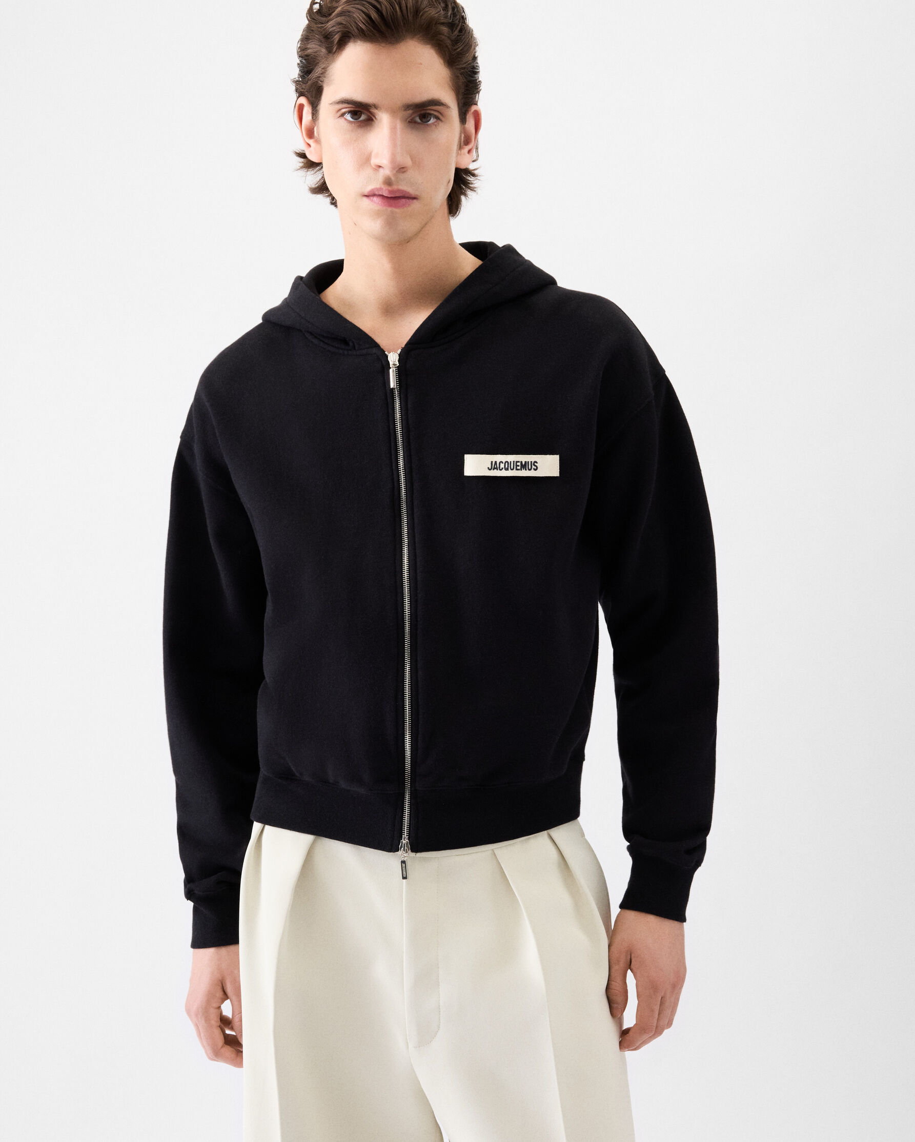 The Gros Grain zipped hoodie, Black | JACQUEMUS UAE