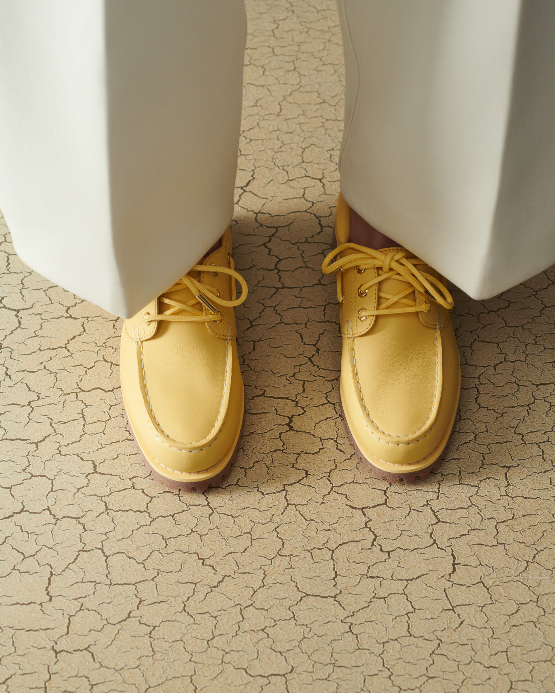 The JACQUEMUS+TIMBERLAND boat shoe, Yellow | JACQUEMUS UAE