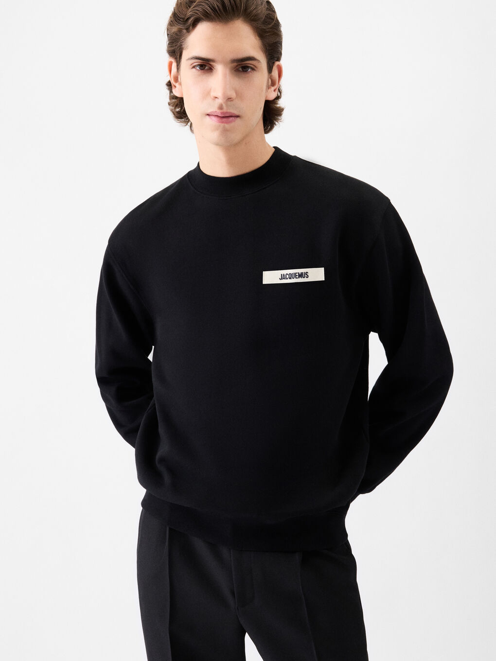Sweatshirt Jacquemus “Gros Grain” Homme Dark Green – Ruban logo brodé main image 0