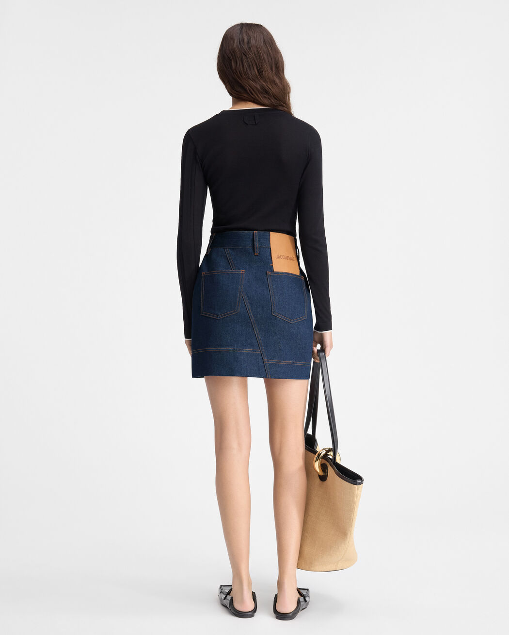 The de-Nîmes denim mini skirt jacquemus the de n mes denim mini skirt