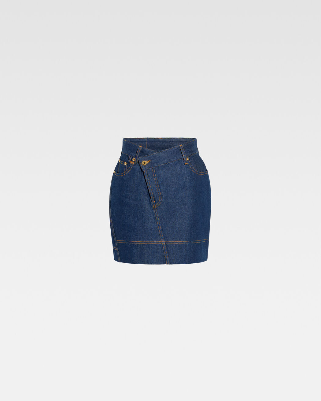 The de-Nîmes denim mini skirt jacquemus the de n mes denim mini skirt