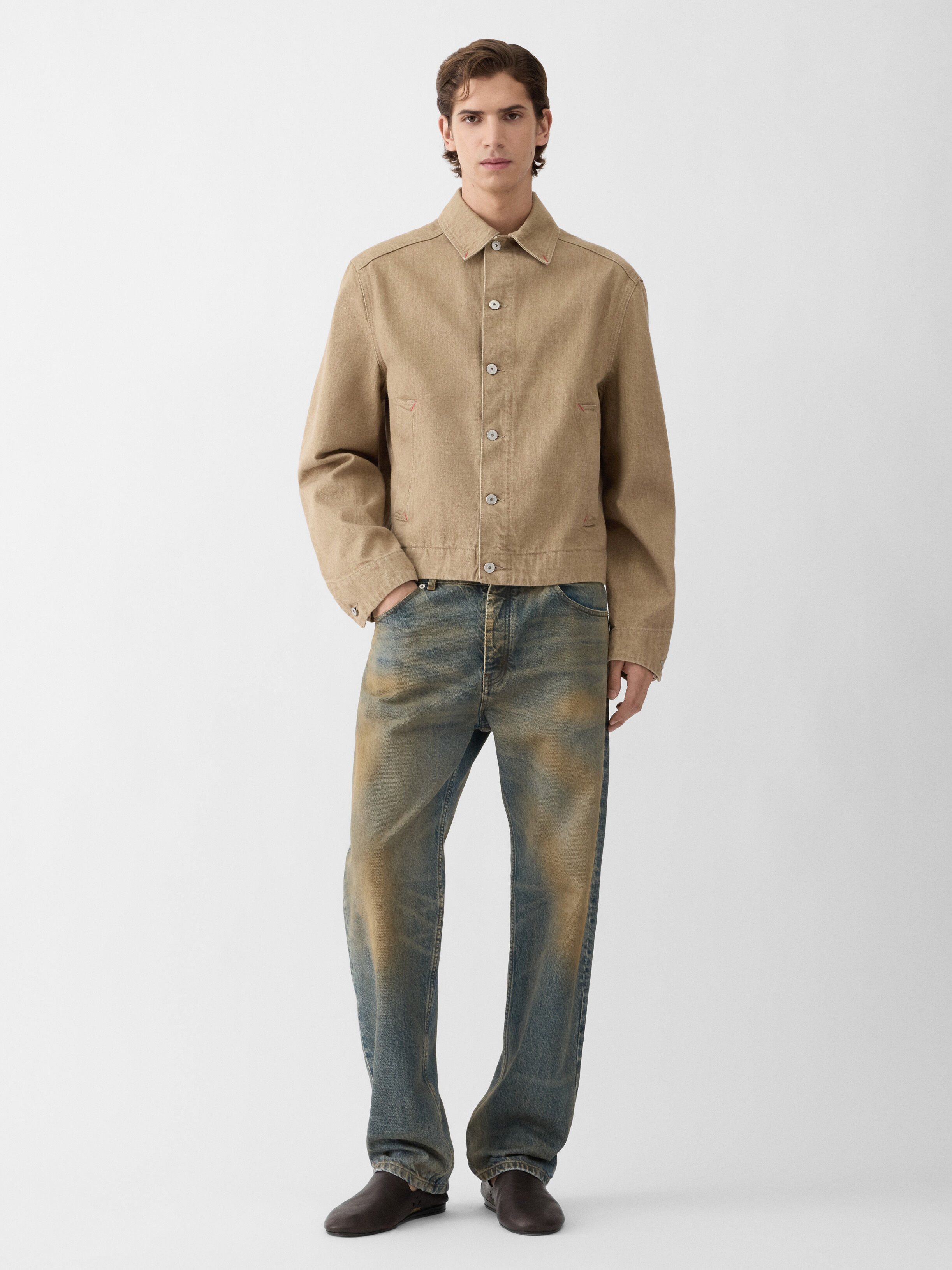 The Mirada de-Nîmes denim jacket, Beige | JACQUEMUS UAE