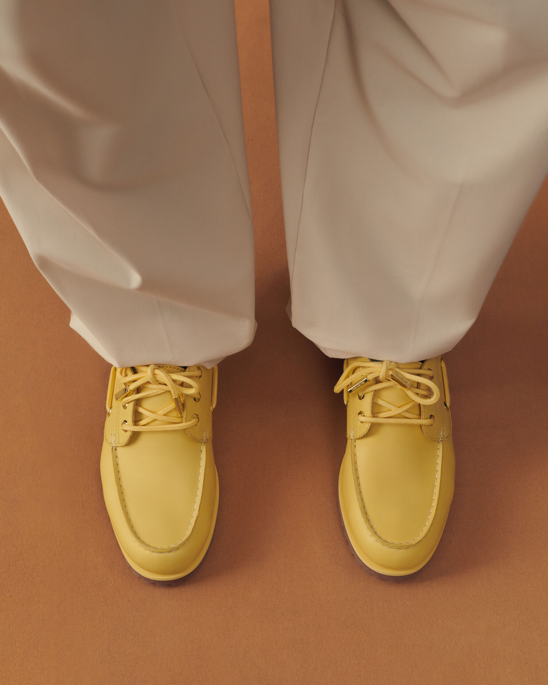 The JACQUEMUS+TIMBERLAND boat shoe, Yellow | JACQUEMUS UAE