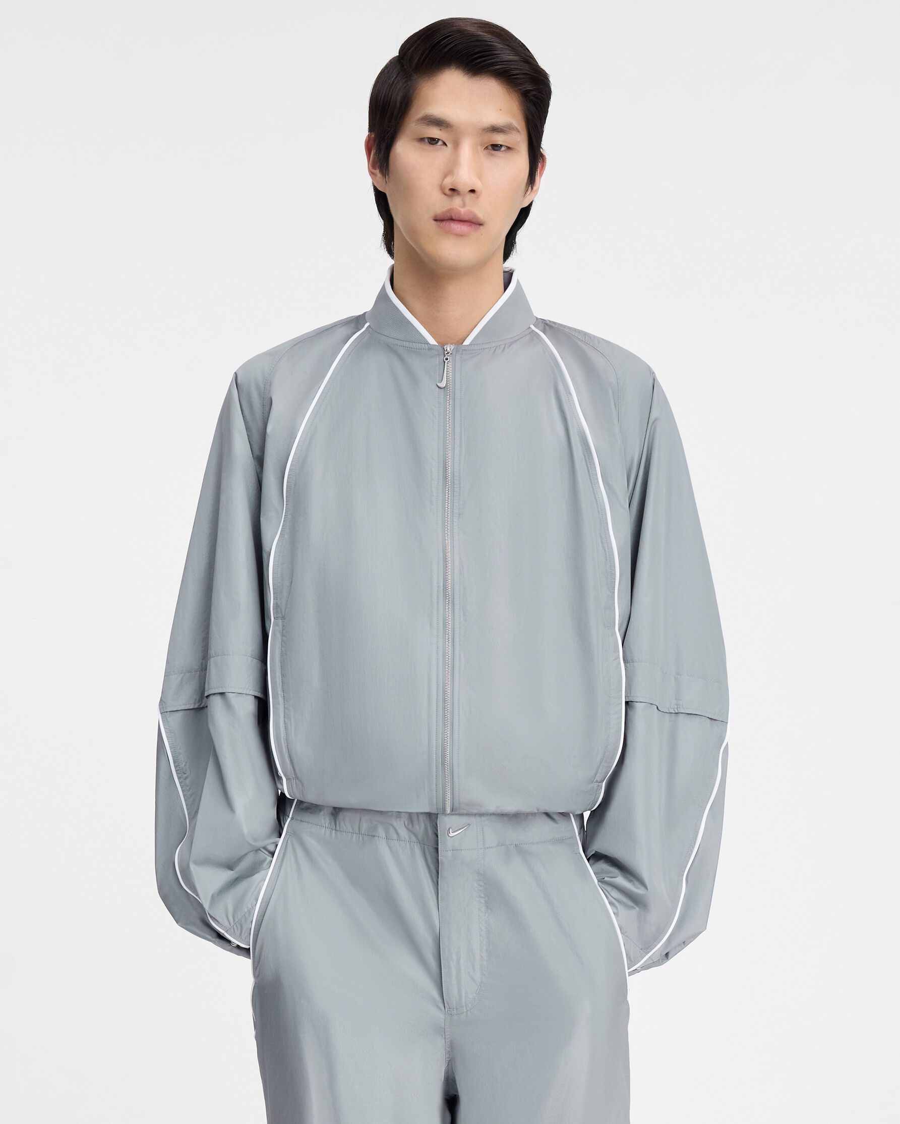 The JACQUEMUS+NIKE track jacket, Grey | JACQUEMUS UAE