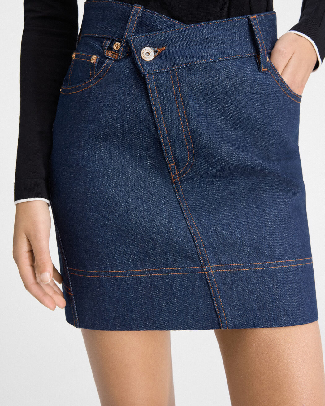 The de-Nîmes denim mini skirt jacquemus the de n mes denim mini skirt