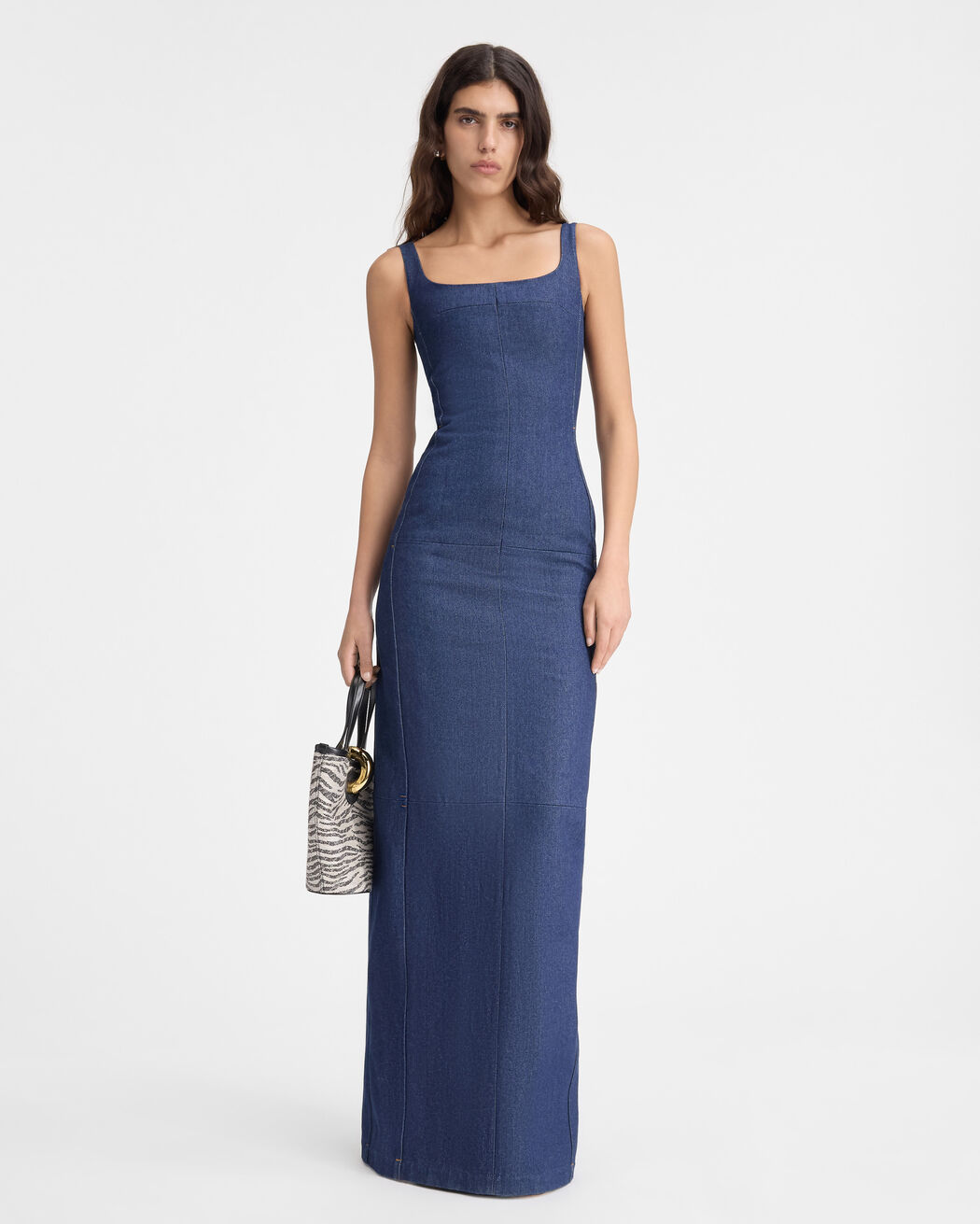 The de-Nîmes Spoglio denim dress jacquemus the de n mes spoglio denim dress