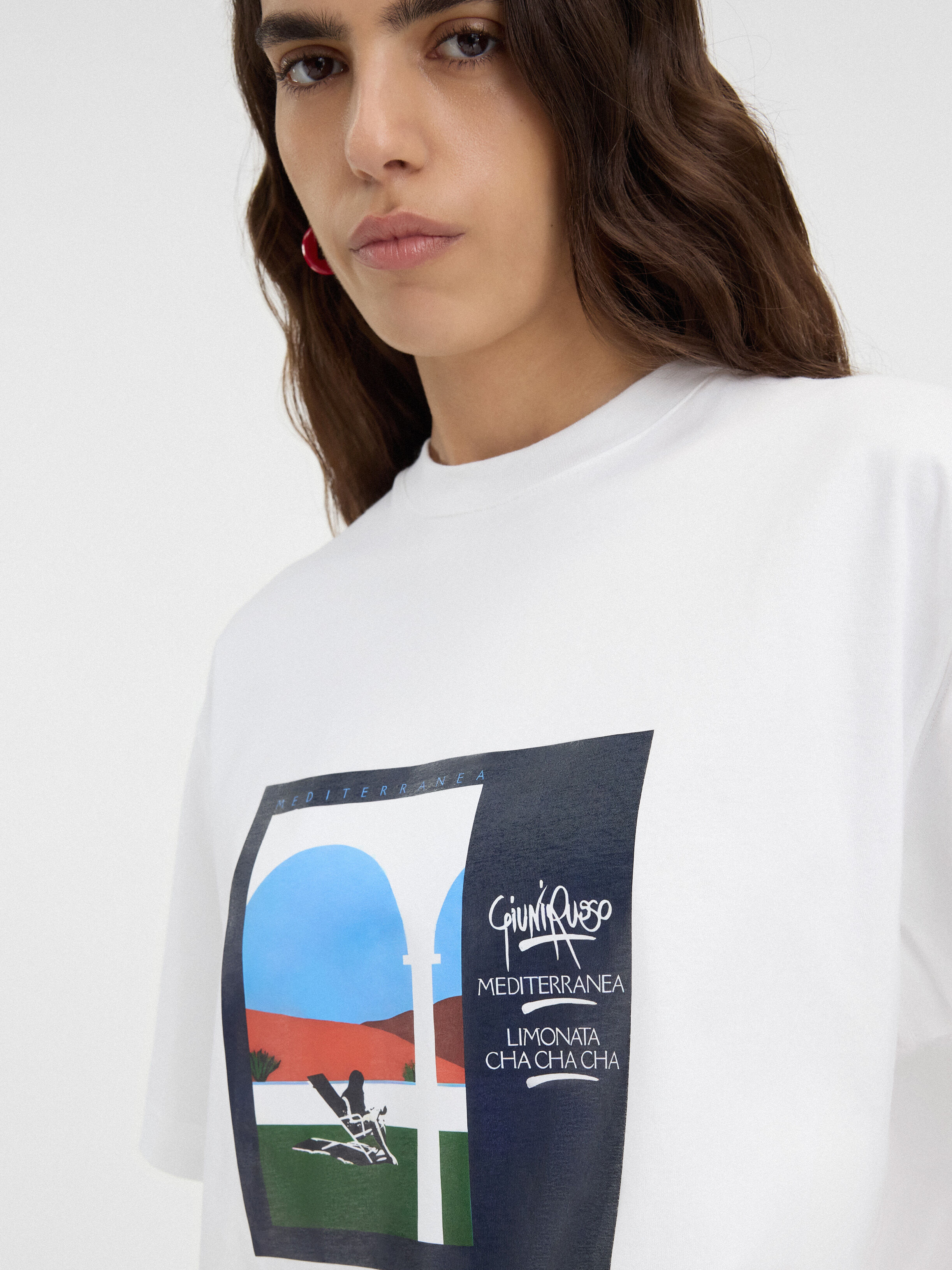 Tシャツ・カットソー JACQUEMUS FW23 CAMICIA (233SH0481454 1EH) White 'Fiesta' T - shirt with logo Jacquemus