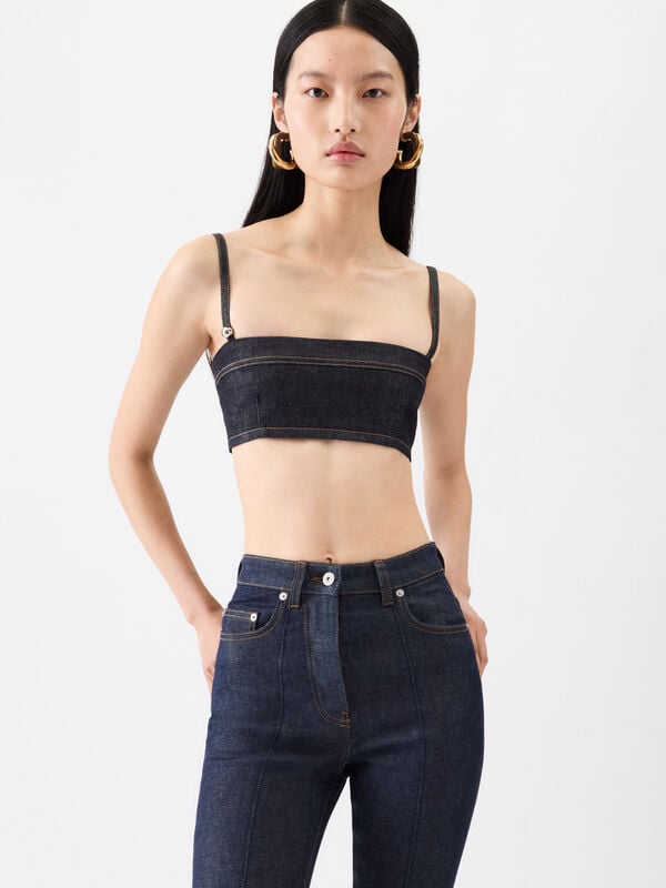 The Bisou de-Nîmes denim bandeau top jacquemus براليت the bisou de n mes denim bandeau