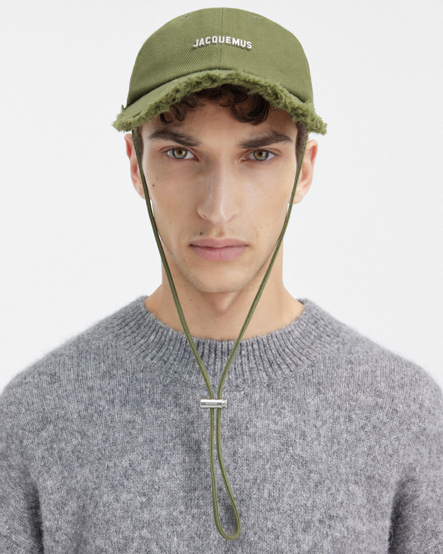 Jacquemus Military Green Frayed Brim Baseball Cap Jacquemus Men main image 2