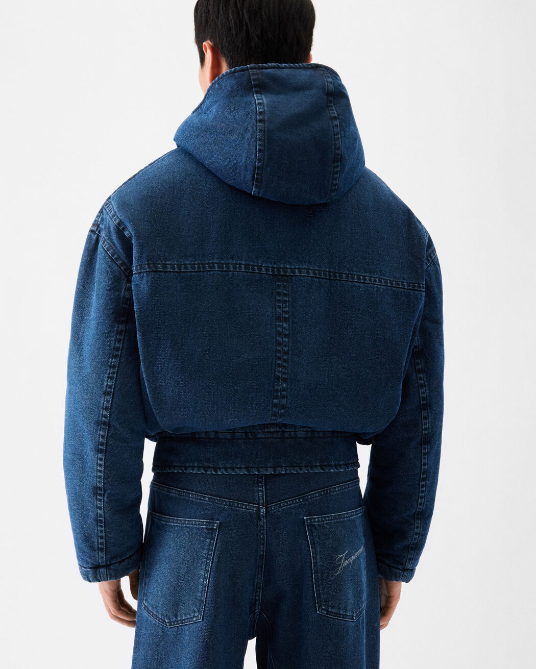 The de-Nîmes denim duffle coat jacquemus the de n mes denim duffle coat
