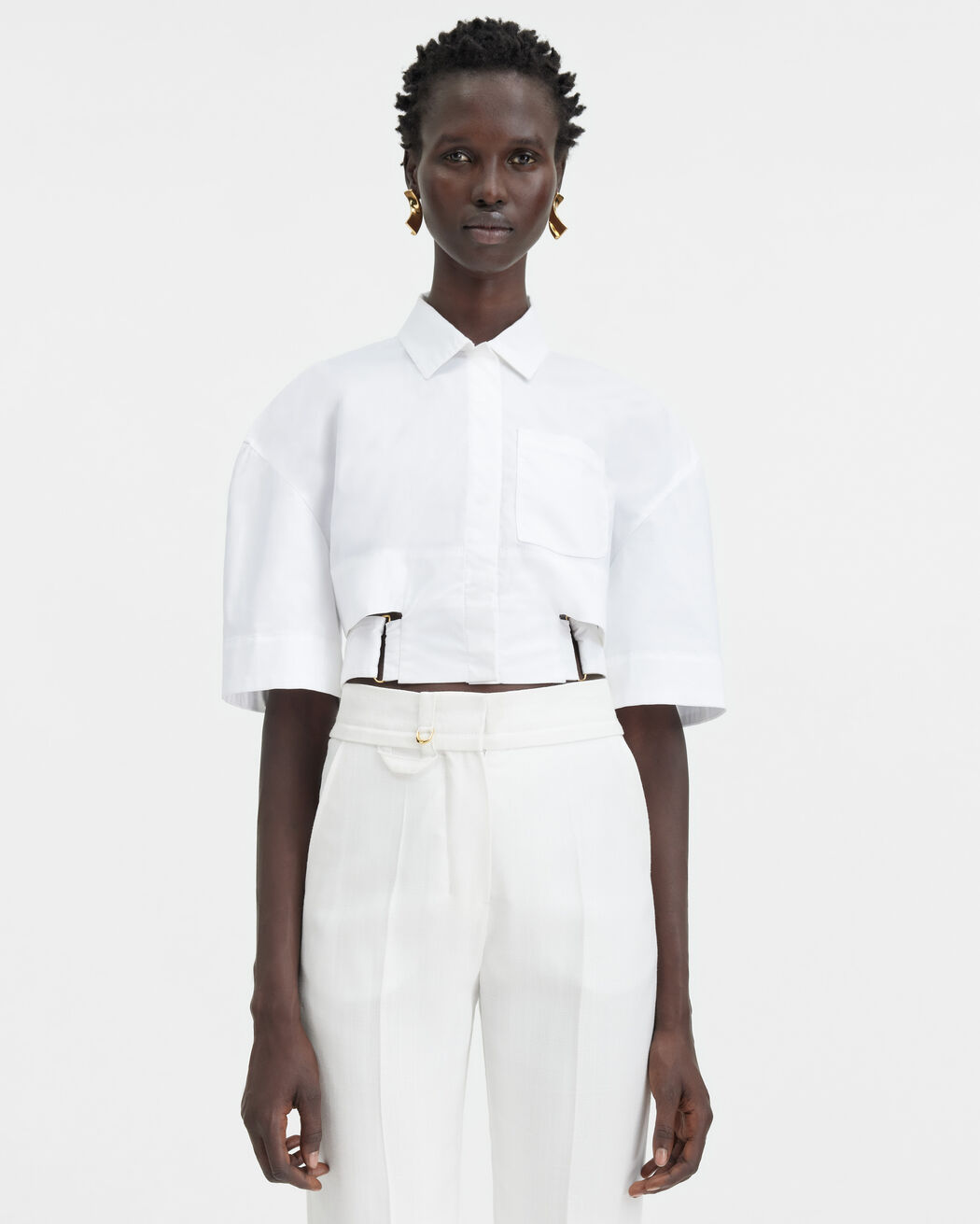The Bari cropped shirt jacquemus the bari cropped shirt