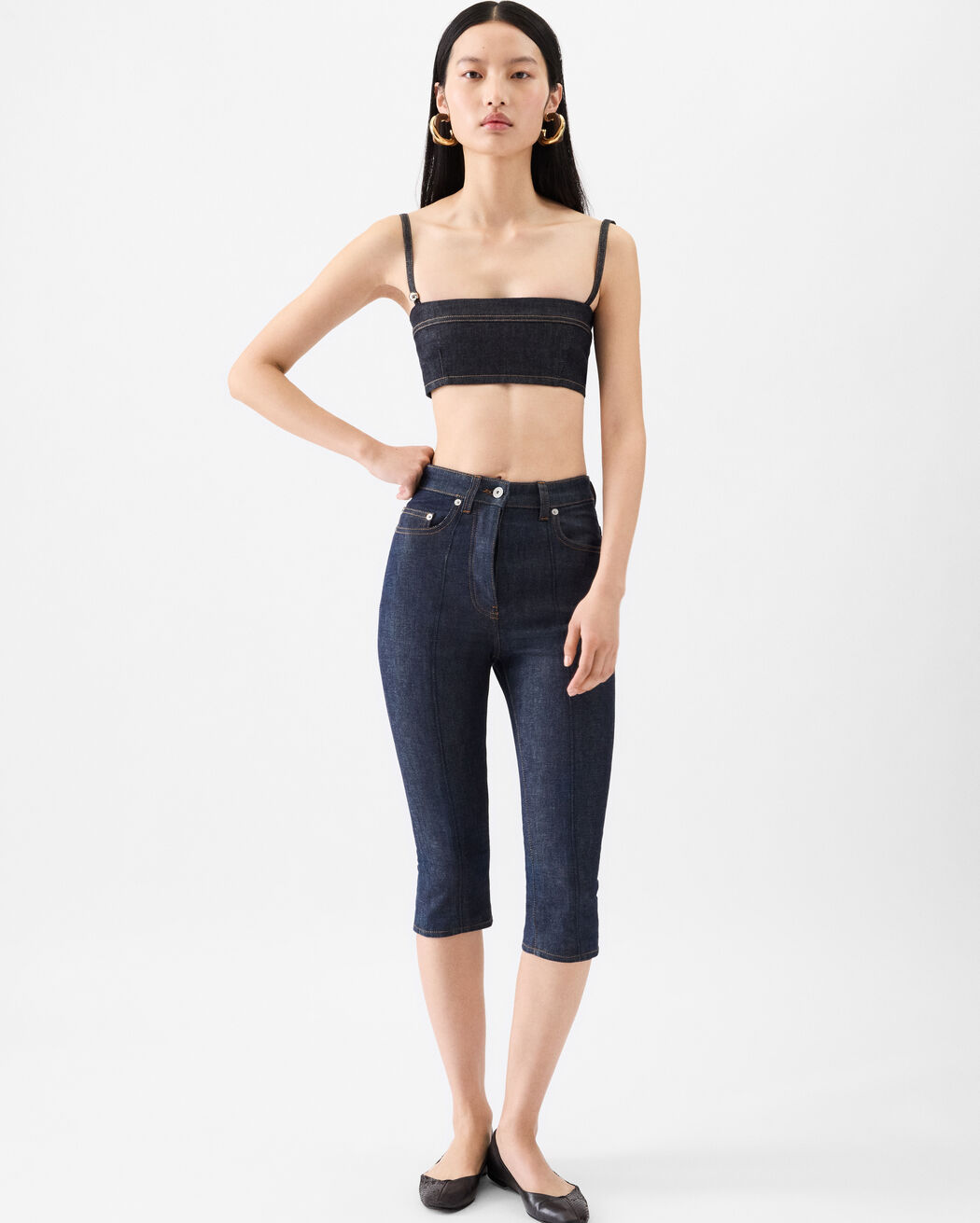 The Bisou de-Nîmes denim bandeau top jacquemus the bisou de n mes denim bandeau top