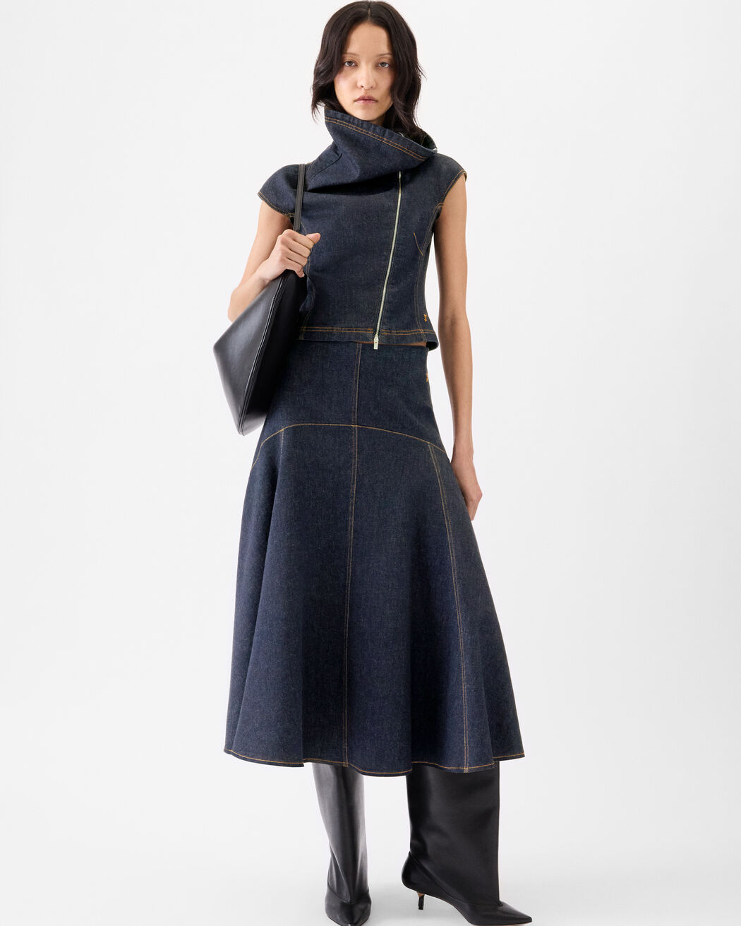 The Triangle de-Nîmes denim skirt jacquemus the triangle de n mes denim skirt