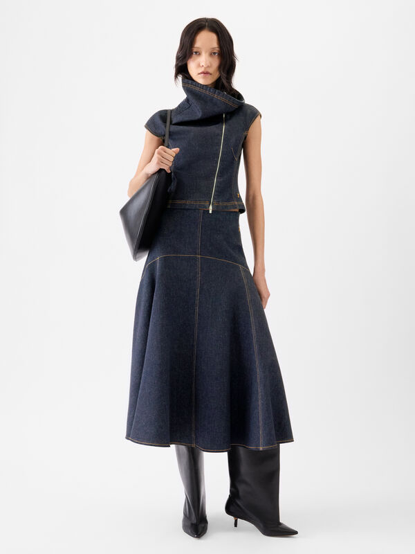 The Triangle de-Nîmes denim skirt jacquemus تنورة the triangle de n mes denim