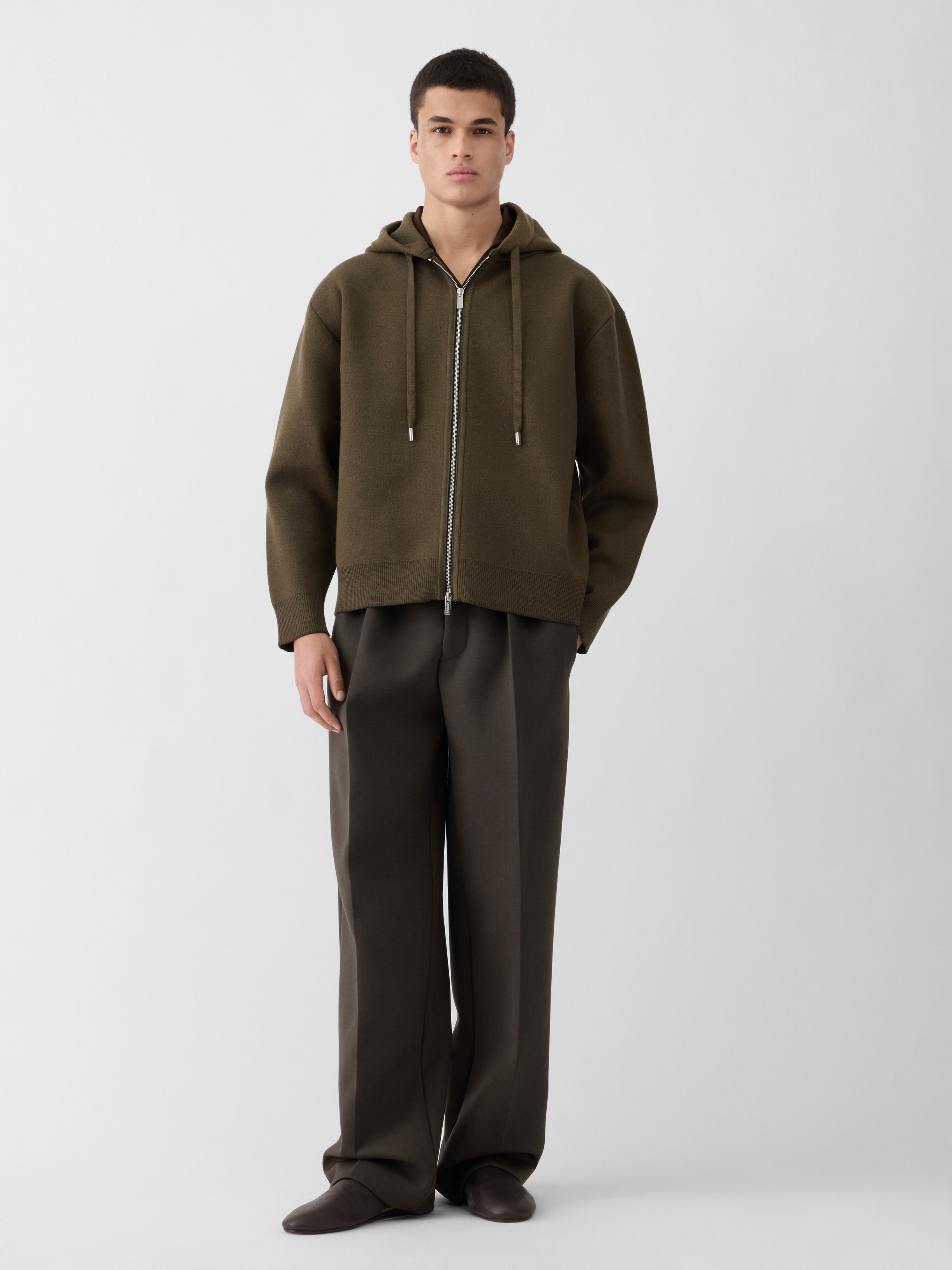 The Piqué Hooded Cardigan