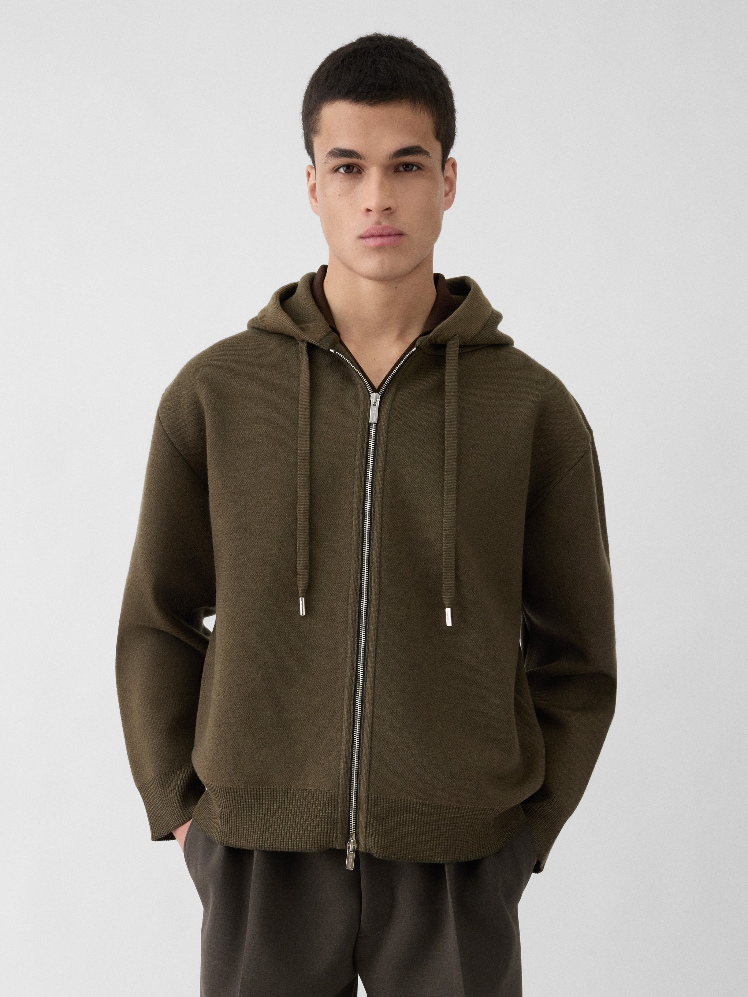 The Piqué Hooded Cardigan